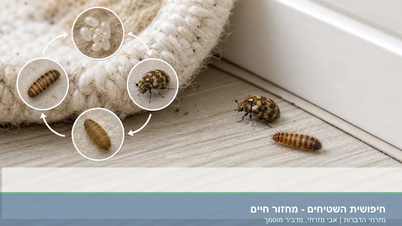חיפושית השטיחים - מחזור חיים - תמונה ממותגת של מזרחי הדברות