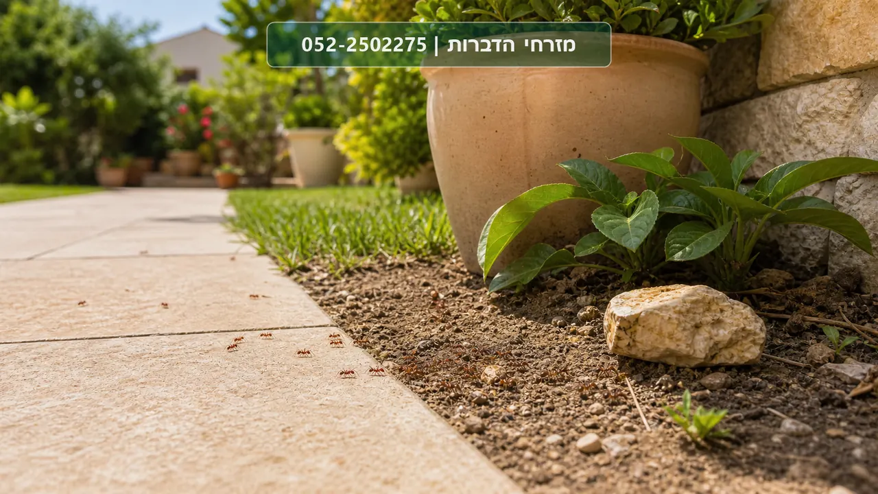 נמלת האש בגינה זיהוי והדברה