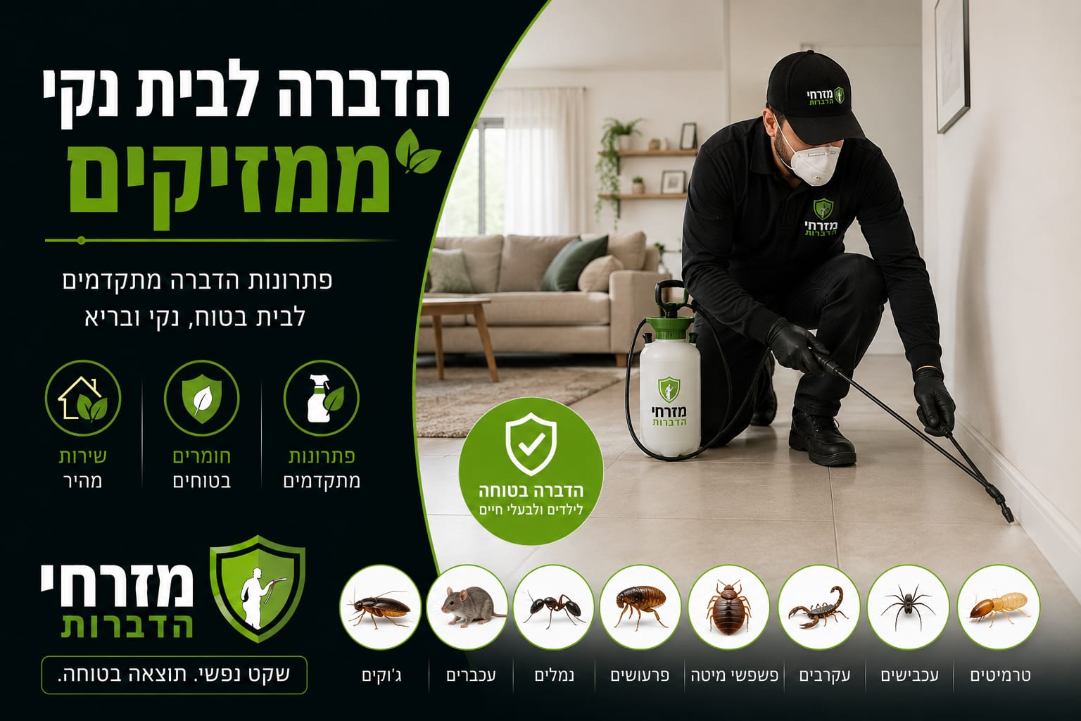 ריסוס הדברה מקצועי בבית – מזרחי הדברות גוש דן