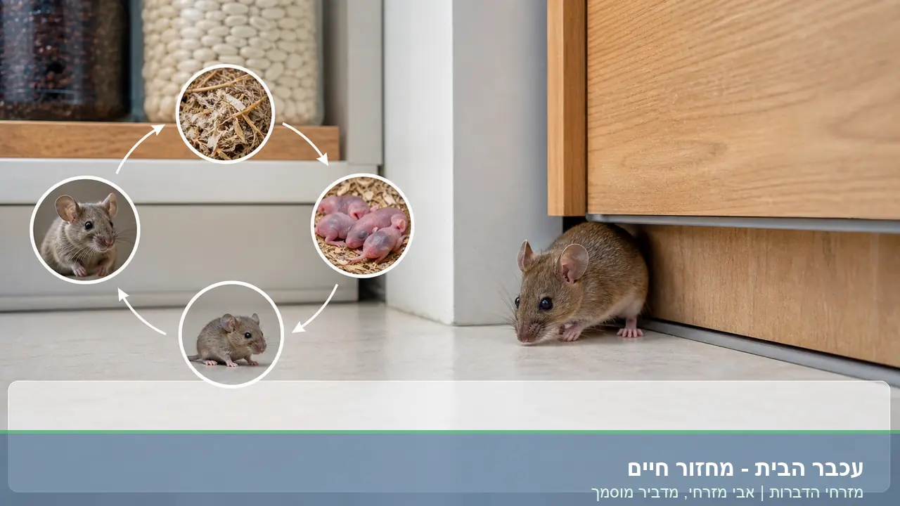 עכבר הבית - מחזור חיים - תמונה ממותגת של מזרחי הדברות
