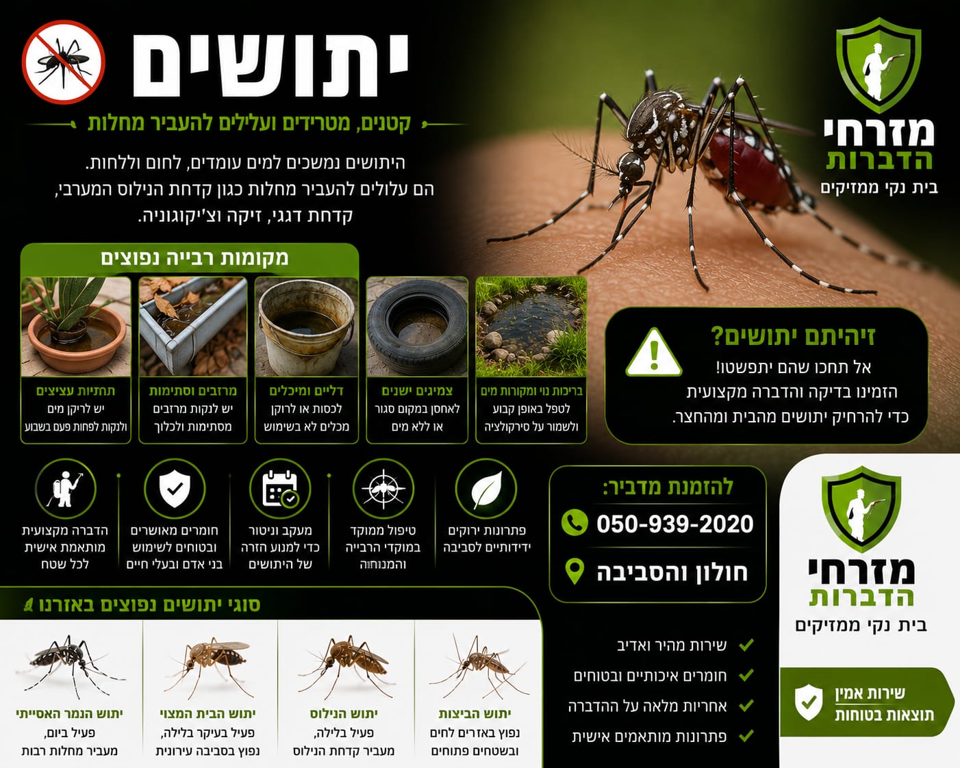 סוגי יתושים בישראל – זיהוי ומאפיינים