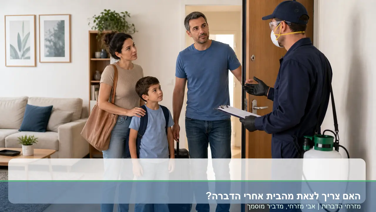 האם צריך לצאת מהבית אחרי הדברה? - מדריך תשובות לקוחות של מזרחי הדברות