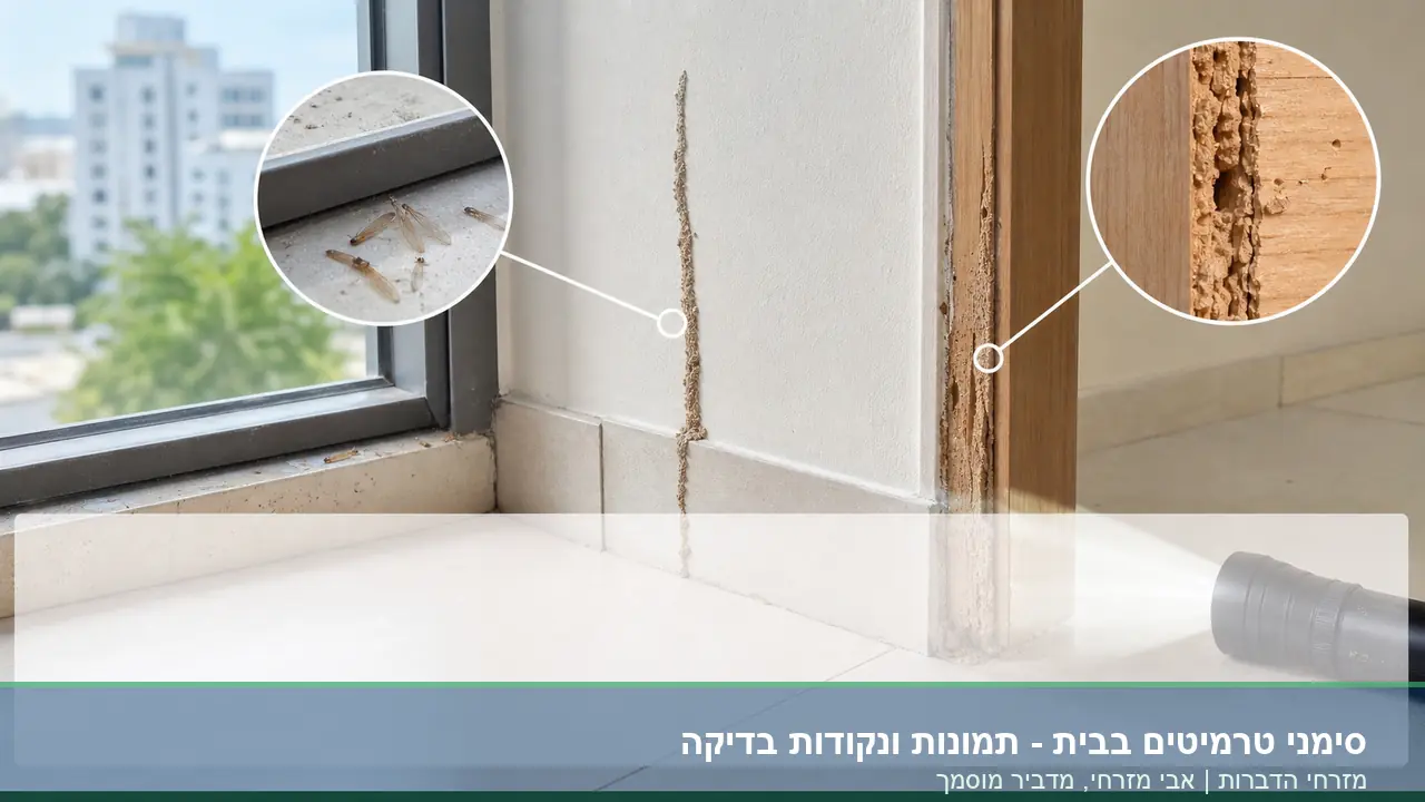 סימני טרמיטים בבית - תמונות ונקודות בדיקה - מדריך חזותי ממותג של מזרחי הדברות