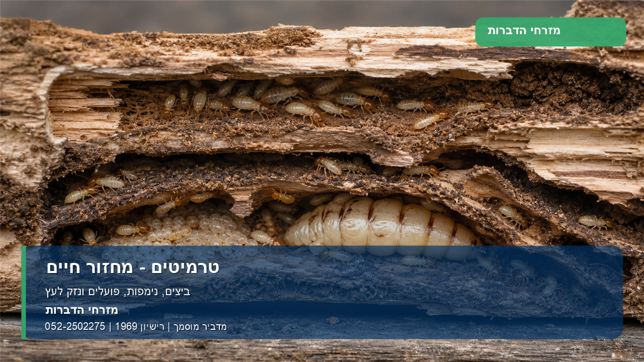 טרמיטים - מחזור חיים - תמונה ממותגת של מזרחי הדברות
